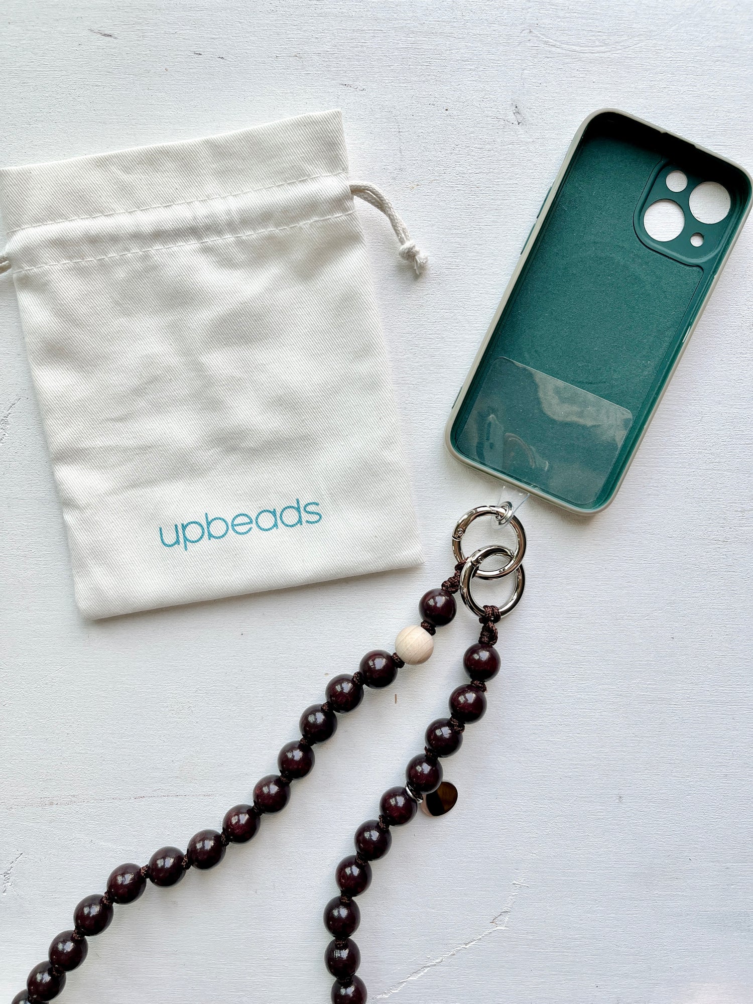 upbeads アップビーズスマホショルダー 携帯ストラップ エスプレッソ